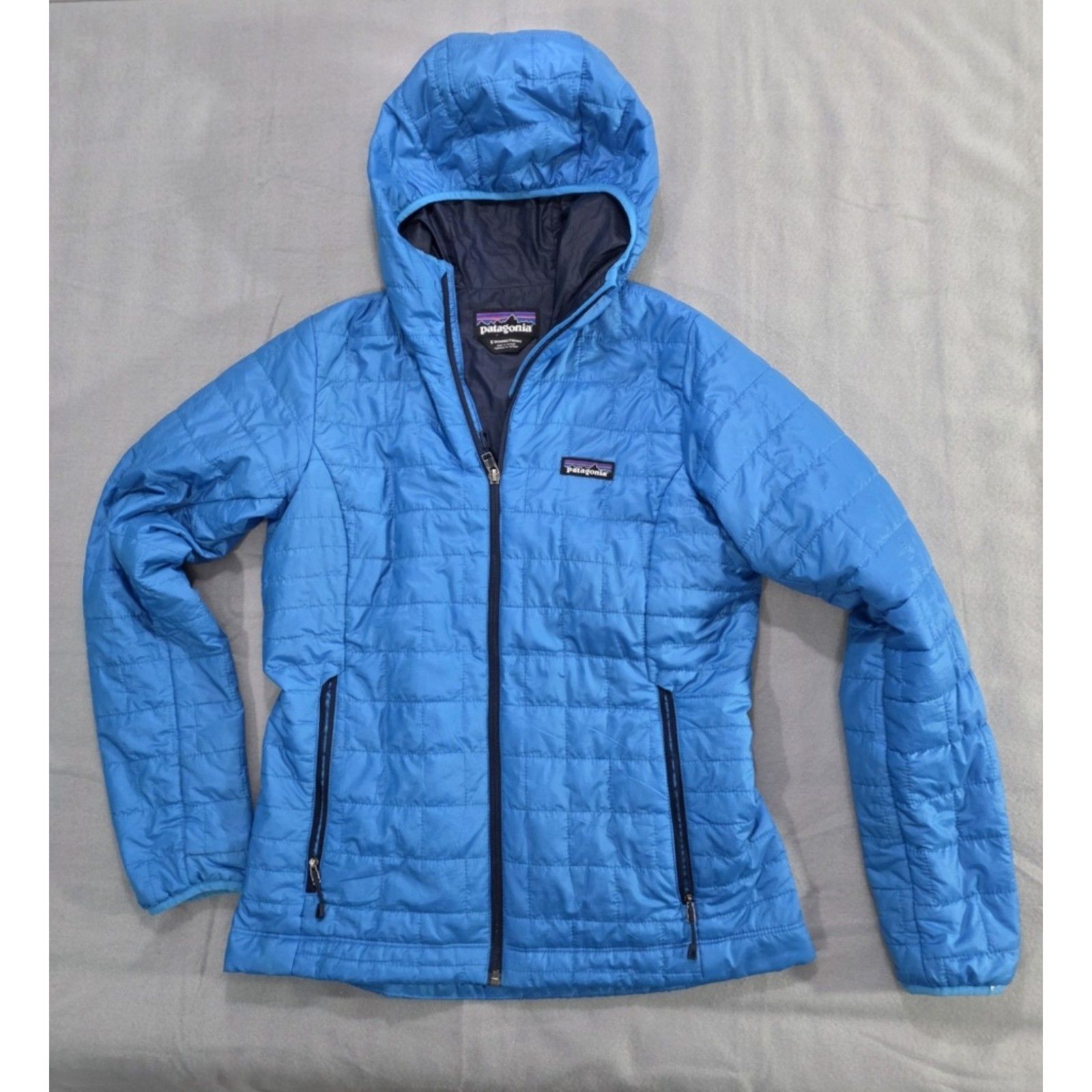 Patagonia Nano Puff Hoody S Blue Primaloft Insulated Hooded Jacket Packable